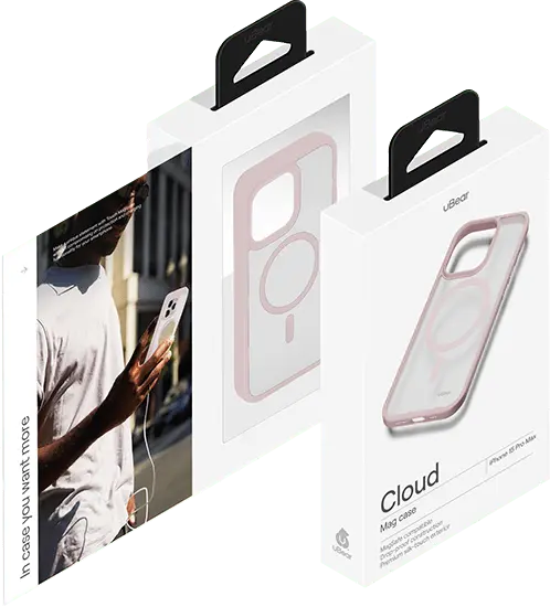 Чехол защитный uBear Cloud Mag Case, iPhone 15 Pro, MagSafe, розовый